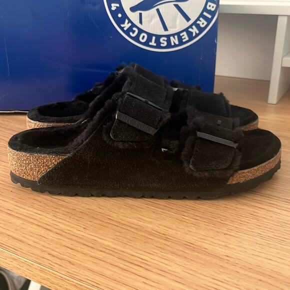 Birkenstock Arizona Sherling in Black Size 37